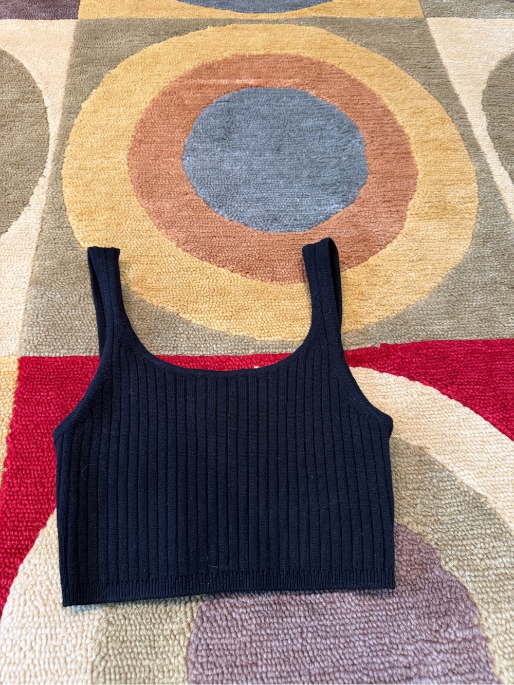 Aritzia Wilfred Black Basic Sweater Ribbed Crop Tank Top Size Small
